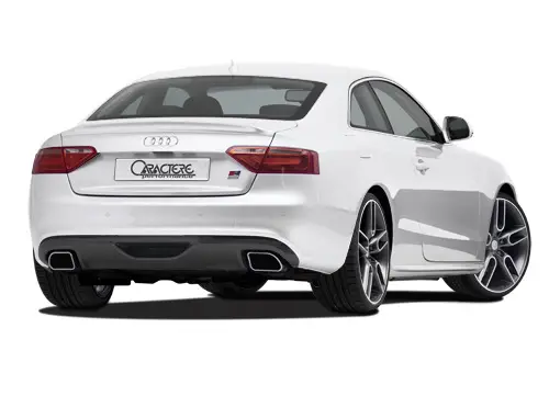 Přímo Od Výrobce CARACTERE spoiler pod originální zadní nárazník pro Audi A5 (8T), varianta s výřezem pro originální dvojitou koncovku výfuku pro motory 2,0 TDI, 2,0 Turbo FSI, 1,8 TFSI
