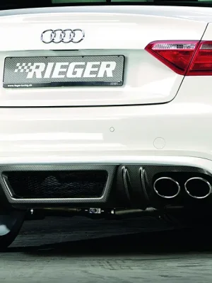 Akce Rieger spoiler pod zadní nárazník pro Audi A5 S5 B8, B81 kabriolet, kupé před faceliftem r.v. 06/07-07/11, plast ABS s povrchovou úpravou Carbon-Look