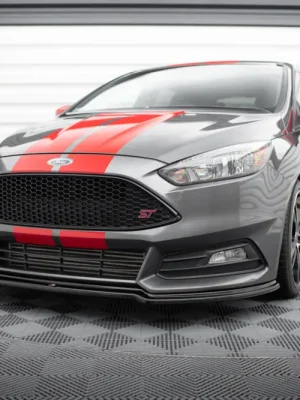 Akční Cena Maxton Design spoiler pod přední nárazník ver.3 pro Ford Focus ST Mk3 Facelift, černý lesklý plast ABS