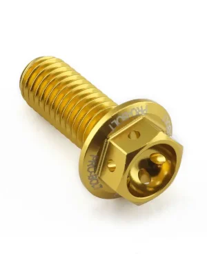Autentický Pro-Bolt hliníkový šroub s šestihrannou hlavou 13 mm, závitem M8 x 1,25 mm a délkou závitu 20 mm, barva: zlatá