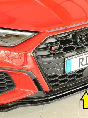 Horká Nabídka Rieger lipa pod přední nárazník pro Audi A3 S3 GY 5-dvéř. (sedan), 07/20-, plast ABS lakovaný do černé lesklé barvy