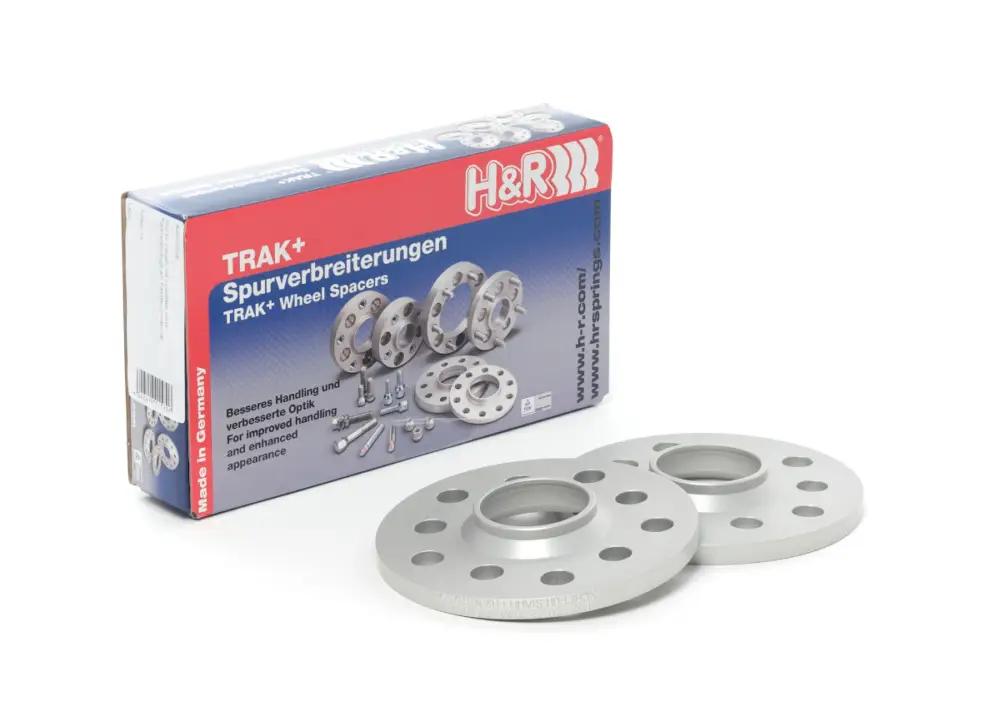 Nová Kolekce H&R 2 kusy rozšiřovacích podložek typ DR24 o šířce 12 mm pro Volkswagen FOX 5Z, barva stříbrná, s délkou náběhového kroužku max. 15 mm
