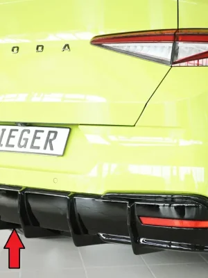 Nejprodávanější Rieger vložka zadního nárazníku pro Škoda Enyaq iV RS SUV (5AZ), plast ABS lakovaný do černé lesklé barvy
