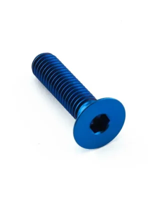 Akční Cena Pro-Bolt titanový inbusový šroub se zápustnou hlavou se závitem M6 x 1,00 mm a délkou závitu 21,25 mm, barva modrá