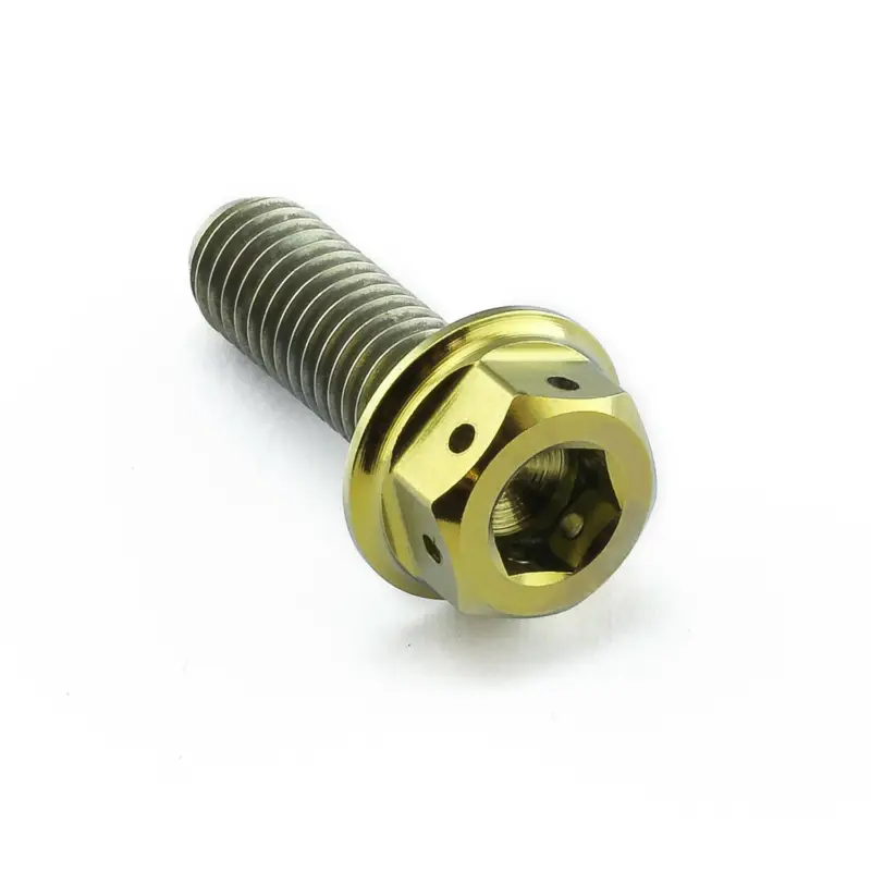 Vrácení Zdarma Pro-Bolt titanový šroub s DualDrive hlavou (šestihran + inbus) se závitem M6 x 1,00 mm a délkou 18 mm, barva zlatá