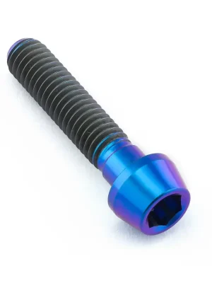 Akce Pro-Bolt titanový inbusový šroub s kónusovou hlavou se závitem M6 x 1,00 mm a délkou 28 mm, barva opálená fialová
