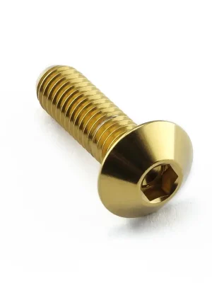 Aktuální Pro-Bolt nerezový inbusový šroub s vypouklou hlavou o průměru 12 mm se závitem M6 x 1,00 mm a délkou 20 mm, barva zlatá