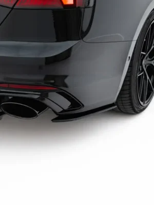Cenový Hit Maxton Design "Street Pro" boční difuzory pod zadní nárazník pro Audi RS5 F5, plast ABS bez povrchové úpravy, Sportback, s černou a červenou linkou