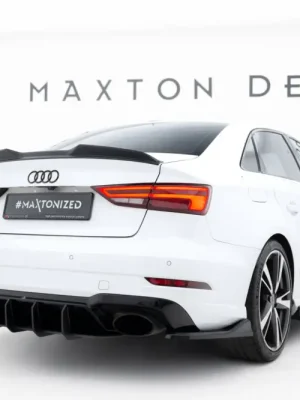 Maxton Design "Street Pro" difuzor zadního nárazníku v.2 pro Audi RS3 8V FL, plast ABS bez povrchové úpravy, Sedan, s černou a červenou linkou Aktuální