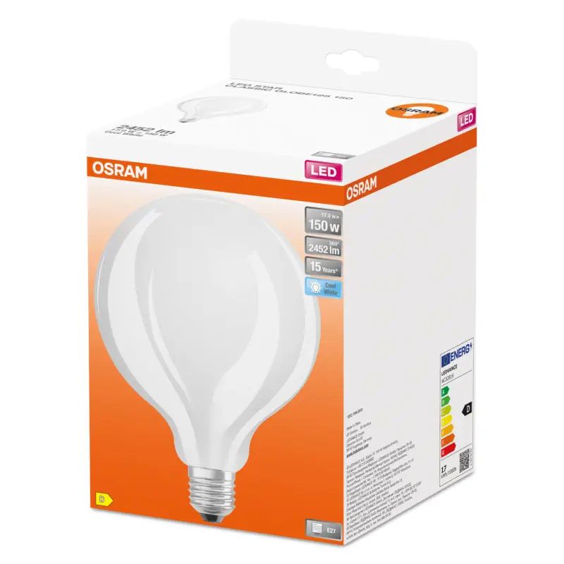 Ledvance velká LED žárovka E27 17 W STAR CLASSIC GLOBE, studená bílá Rychlé Dodání
