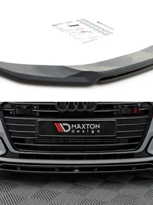 Must-Have Maxton Design spoiler pod přední nárazník ver.3 pro Audi A6 C8 S-Line / S6 C8, černý lesklý plast ABS - POVRCHOVÉ VADY
