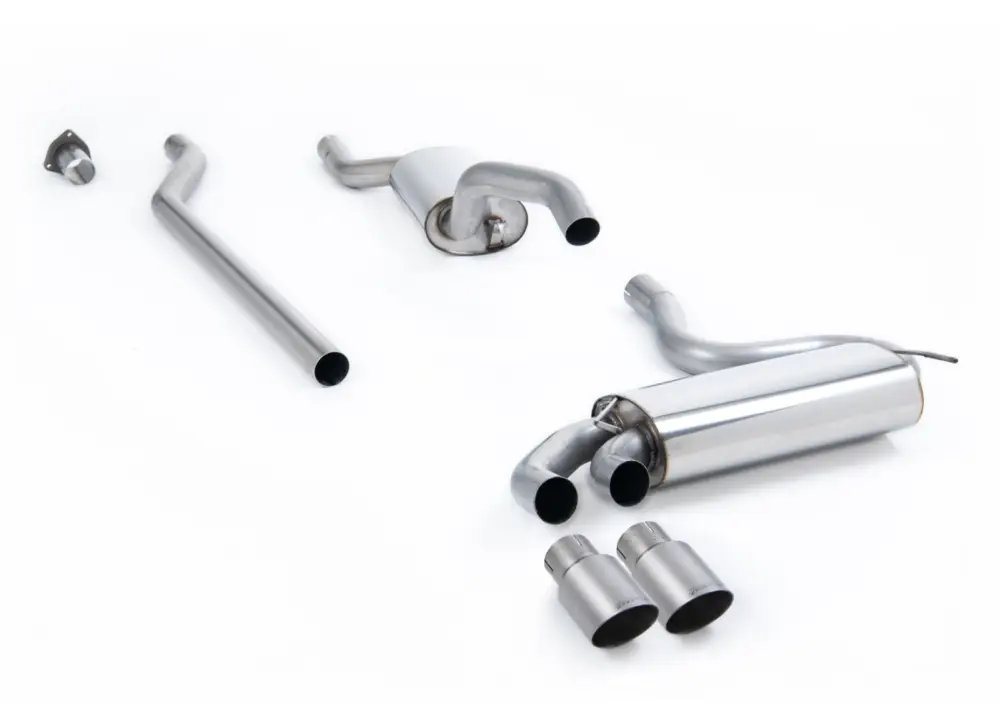 Tovární Cena Milltek Sport Downpipe-back s rezonátorem (tišší) pro Audi Coupe UR quattro 20v Turbo 1989-1991, Polished OEM-Style Tips, typ koncovek GT titanové