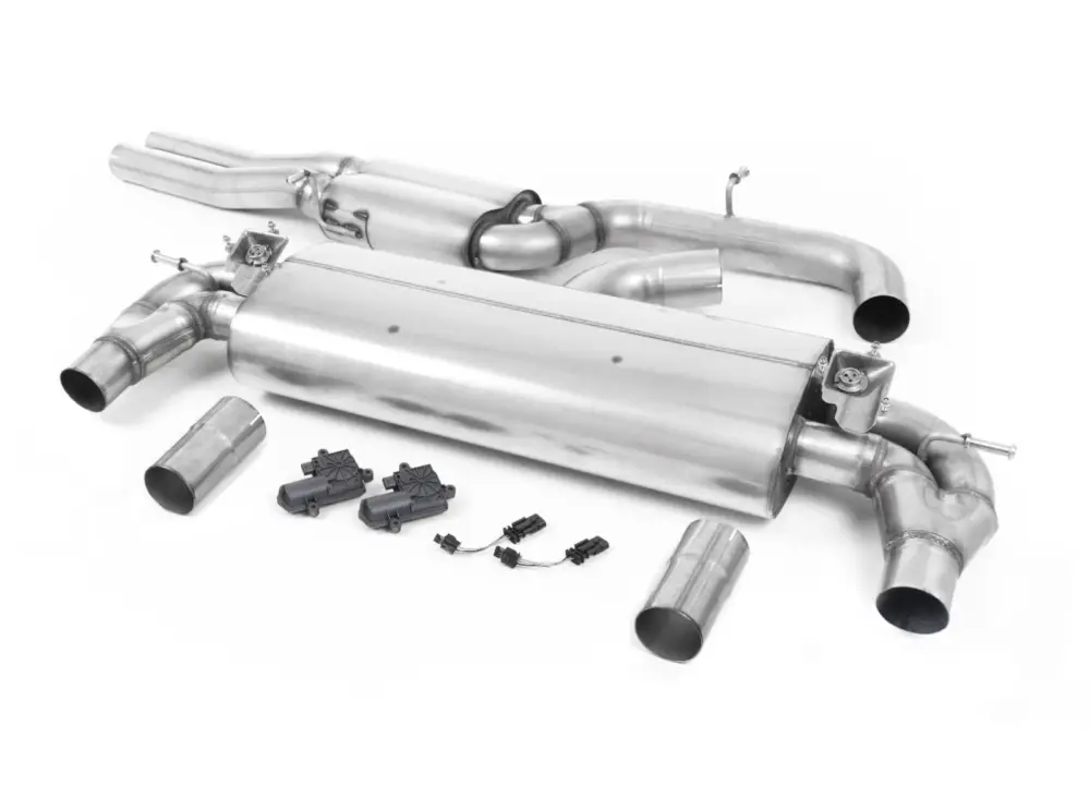 Milltek sport ValveSonic výfukový systém cat-back s rezonátorem pro Audi RS3 Sedan 400PS (8V MQB) - s OPF/GPF 2019-2024, oválné leštěné koncovky, typ koncovek oválné titanové modré Nakupujte Hned