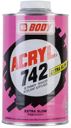 HB BODY 742 Acryl Extra Slow Thinner, 1L Akční Cena