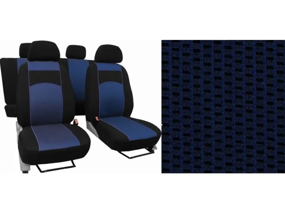 Autopotahy VW Golf V, 03-09, dělené zadní opěradlo, BEZ zadní loketní opěrky, VIP modré Super Cena
