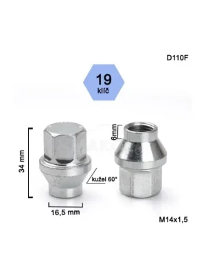 Cenově Výhodný Kolová matice uzavřená OFF ROADs krčkem 34mm, kužel 60°,19mm klíč (D110F) (4ks)