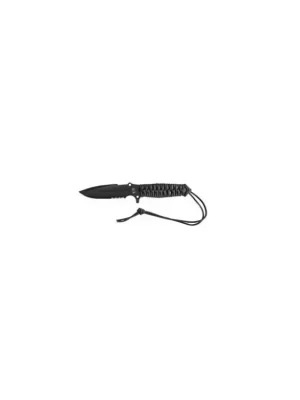 Dokud Zásoby Vydrží MARAUDEUR SURVIVAL KNIFE PARACORD 550 ® BLACK / SERRATED BLADE + KYDEX SHEATH