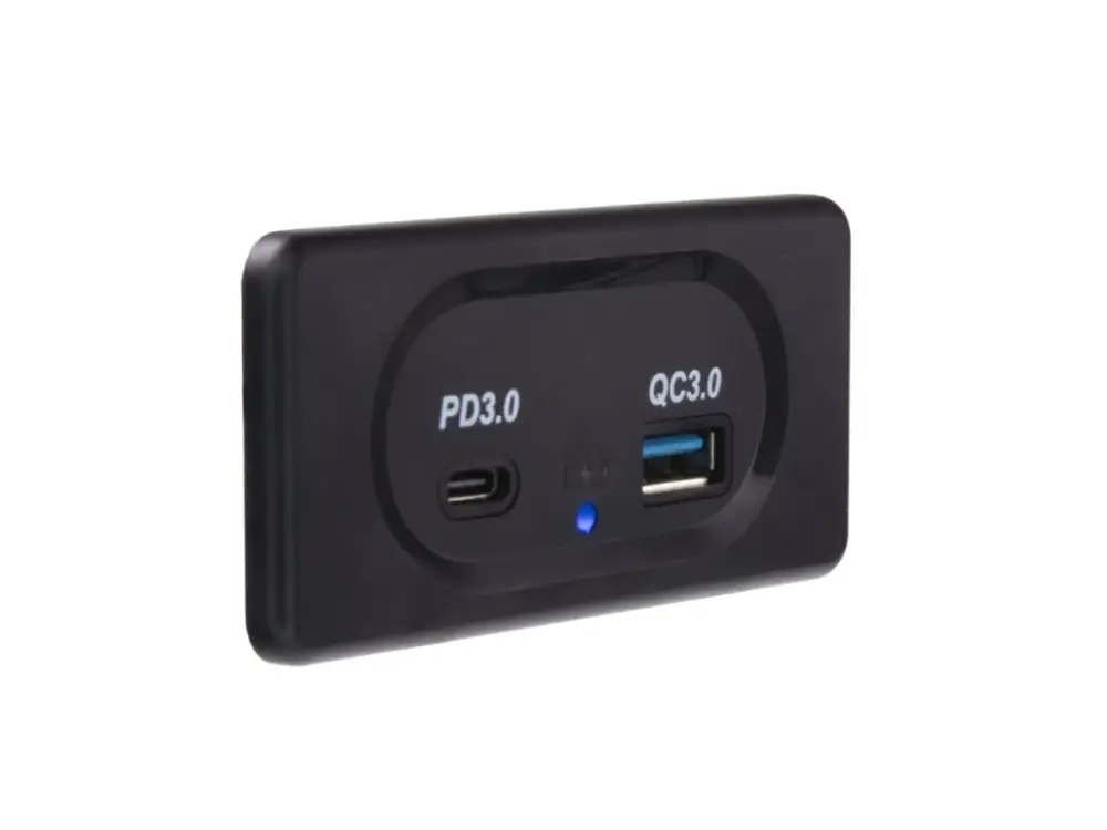 Nakupujte Hned USB QC3.0 + USB-C zásuvka 12/24V, montáž na povrch