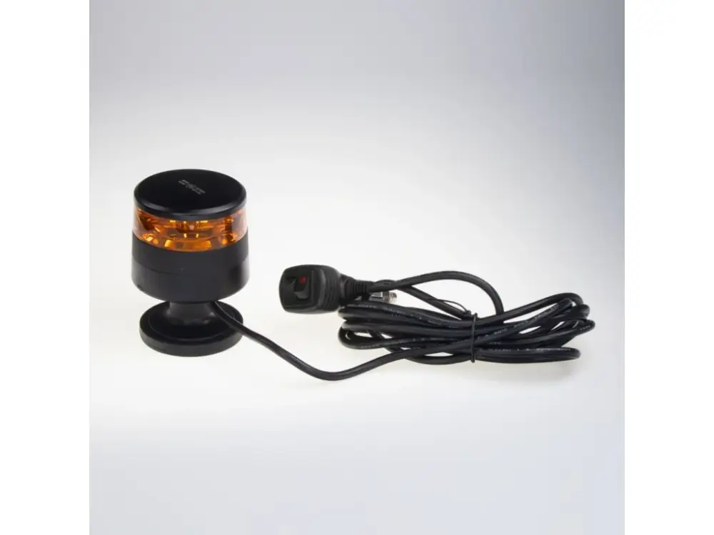 LED maják, 12-24V, oranžový, magnet, homologace Novinka